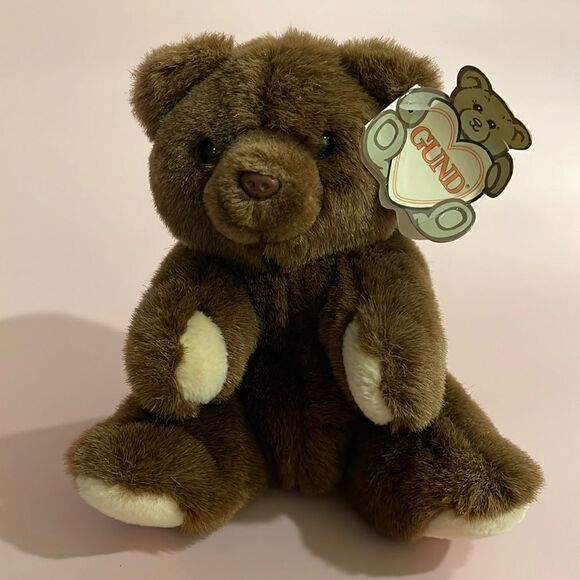 Gund Style #2107 Cubbi Bead Brown and Cream Teddy Bead NWT Excellent Condition - Picture 1 of 9